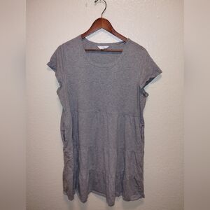 Time And Tide Casual Gray Short-Sleeve Babydoll Top